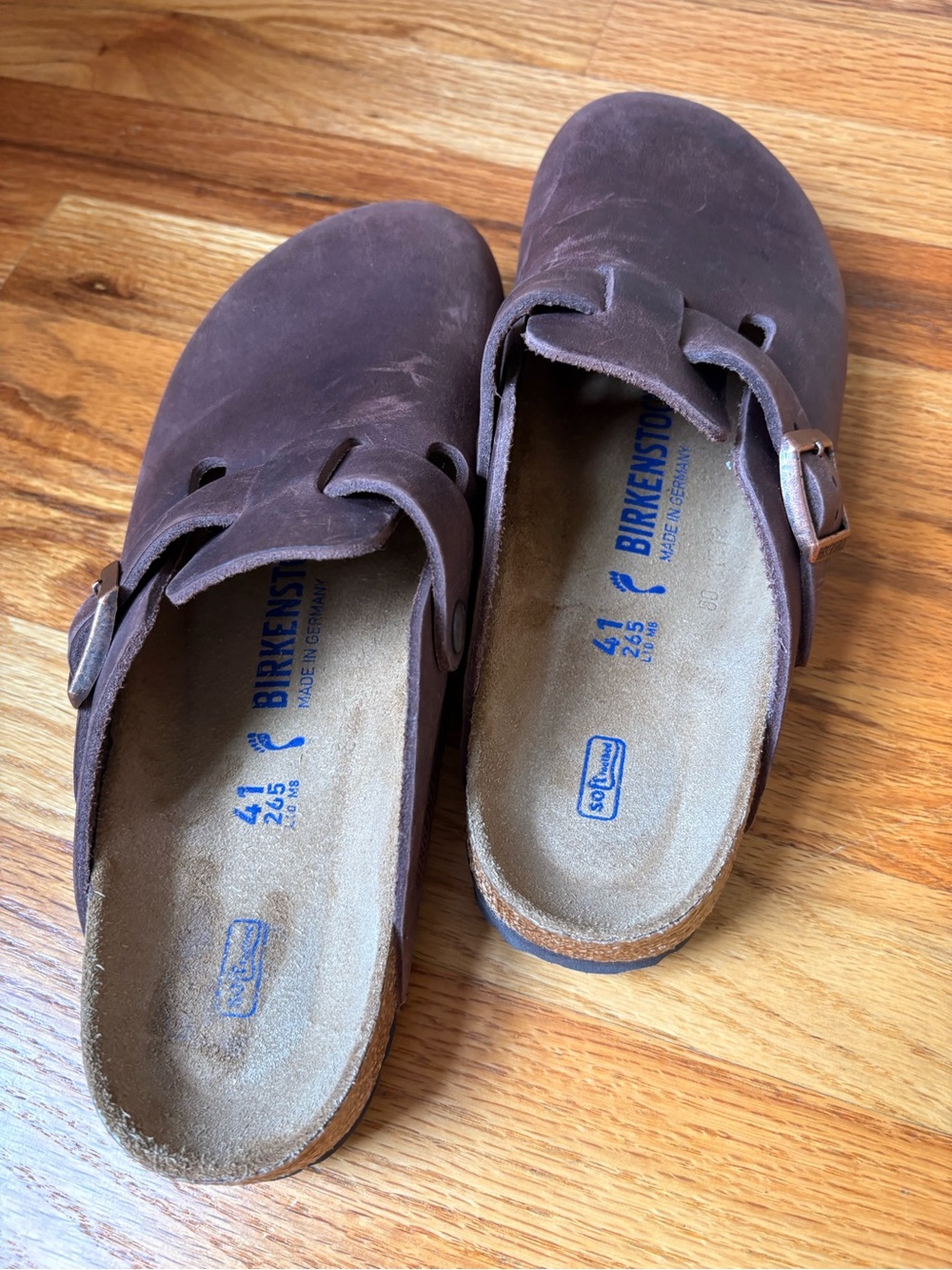 Birkenstock Boston Soft Footbed Habana Brown Oiled Leather Clog Shoes - Picture 3 of 9